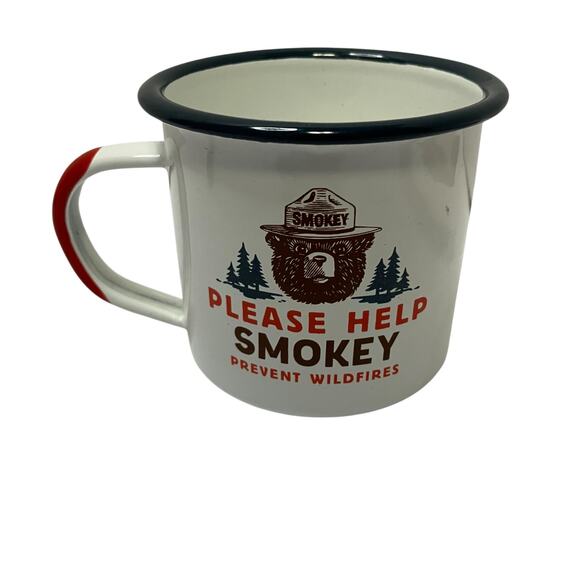 The Landmark Project Please Help Smokey Enamelware Mug 13oz - Picture 1 of 6
